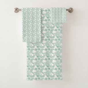 Colourful wrapping paper with a repeating pattern bath towel set