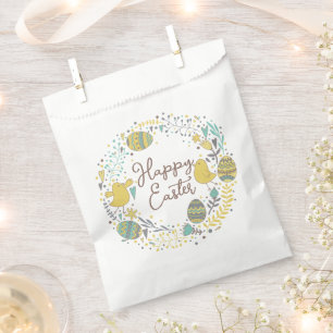 Colourful Wreath of Joyful Chicks Eggs and Greetin Favour Bags