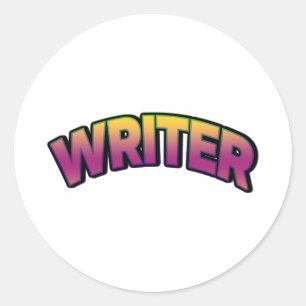 Colourful Writer Classic Round Sticker