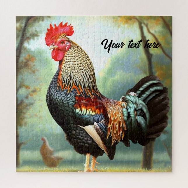 Colourful Wyandotte Rooster Jigsaw Puzzle (Vertical)