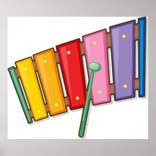 Colourful Xylophone Musical Instrument Poster
