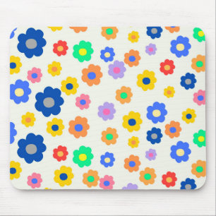 Colourful Y2K Small Flower Indie Pattern Mouse Pad