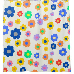 Colourful Y2K Small Flower Indie Pattern Shower Curtain