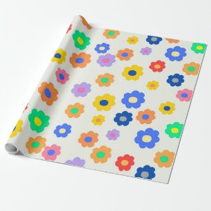 Colourful Y2K Small Flower Indie Pattern Wrapping Paper