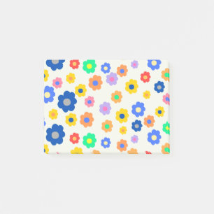 Colourful Y2K Small Flower Whimsical Pattern Post-it Notes