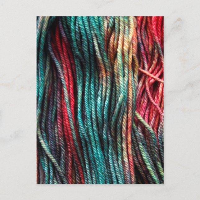 Colourful Yarn Knitting Postcard (Front)
