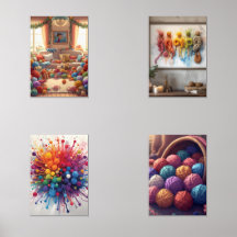 Colourful Yarn Wall Art – Vibrant Crochet & Knitti