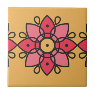 colourful yellow and pink design for home tile