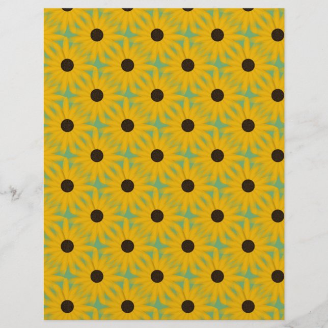 Colourful Yellow Daisies Floral Scrapbook Paper (Front)