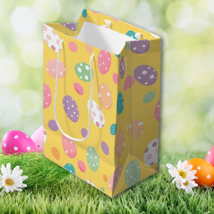 Colourful yellow Easter Egg Party  Medium Gift Bag