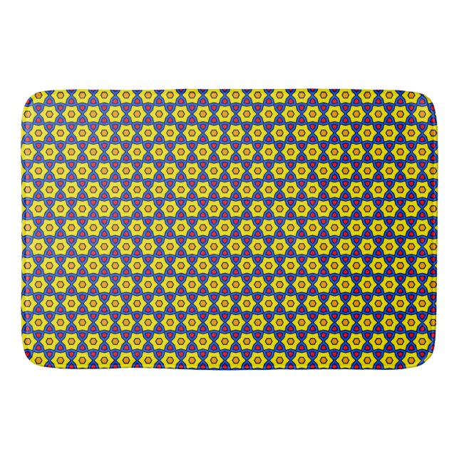 Colourful Yellow Flowers Bath Mat (Front)