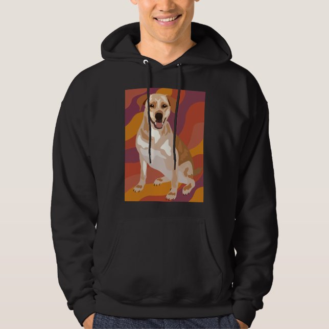 Colourful Yellow Lab Print Hoodie (Front)