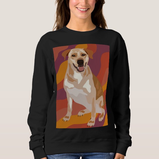 Colourful Yellow Lab Print Sweatshirt (Front)