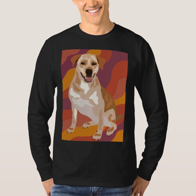 Colourful Yellow Lab Print T-Shirt (Front)