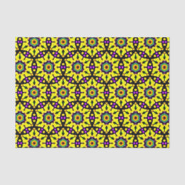 Colourful Yellow Stained Glass Mandala Pattern Tissue Paper
