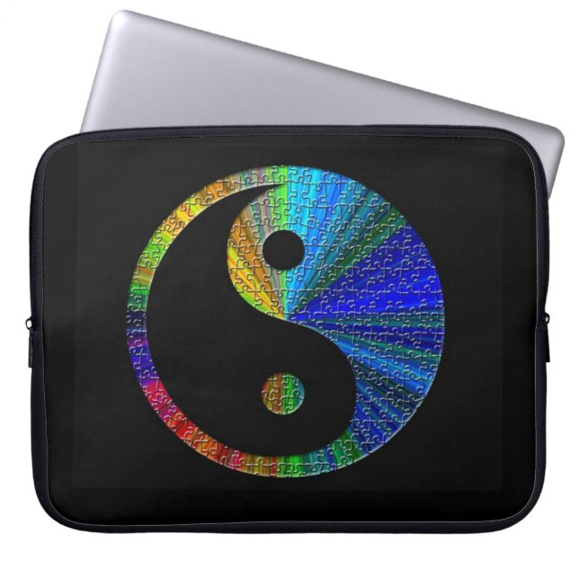Colourful Yin And Yang Laptop Sleeve (Front)