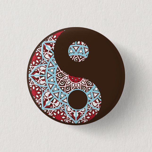 Colourful Yin Yang Mandala 3 Cm Round Badge (Front)