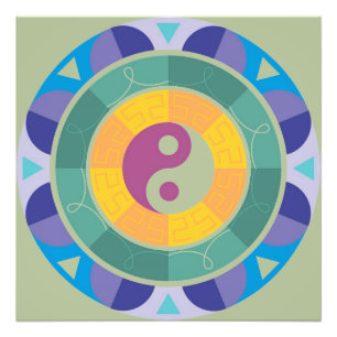 Colourful Yin Yang Pattern Photo Print