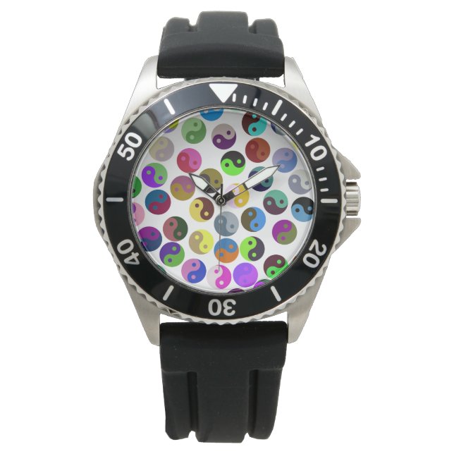 Colourful Ying Yang Pattern Watch (Front)