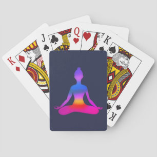 Colourful Yoga Lady Silhouette Playing Cards