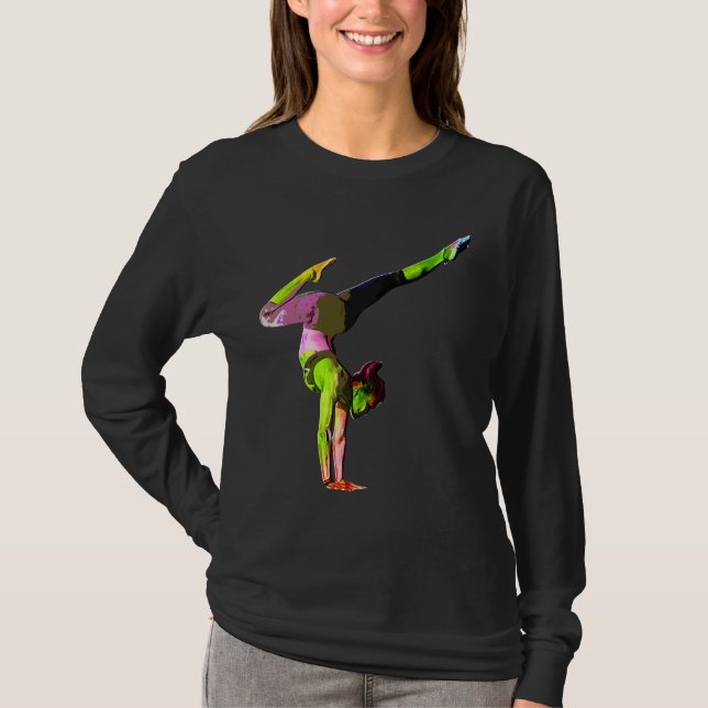 Colourful Yoga Woman T-Shirt (Front)