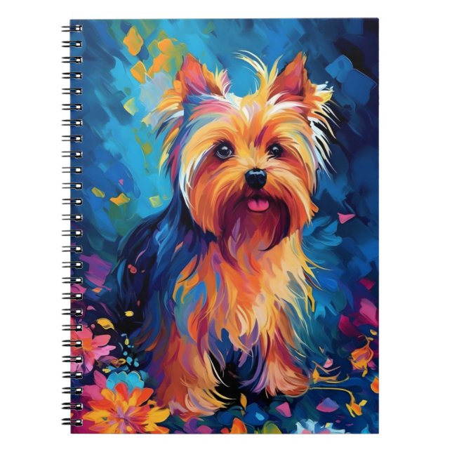 Colourful Yorkshire Terrier Notebook (Front)