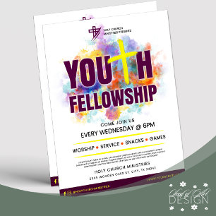 Colourful Youth Fellowship Church Event  Flyer