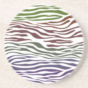 Colourful Zebra Abstract Coaster
