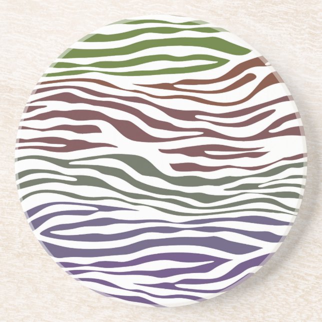 Colourful Zebra Abstract Coaster (Front)