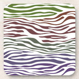 Colourful Zebra Abstract Coaster