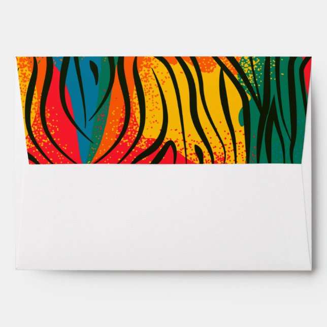 Colourful Zebra Animal Print Pattern Envelope (Back (Top Flap))
