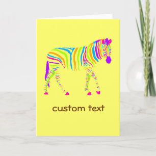 Colourful Zebra Card