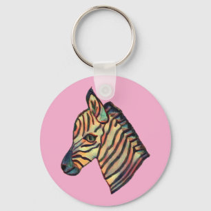 Colourful Zebra Keyring