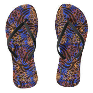 Colourful Zebra Leopard  Jandals