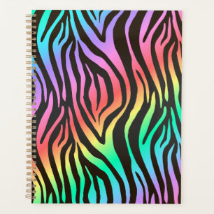  colourful zebra print planner