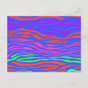 Colourful Zebra Stripe Abstract Postcard