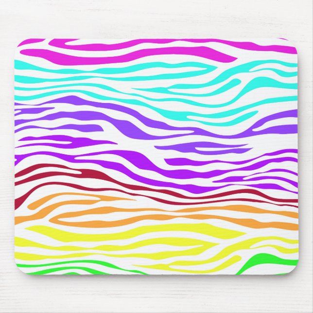 Colourful Zebra Stripes Mouse Pad (Front)