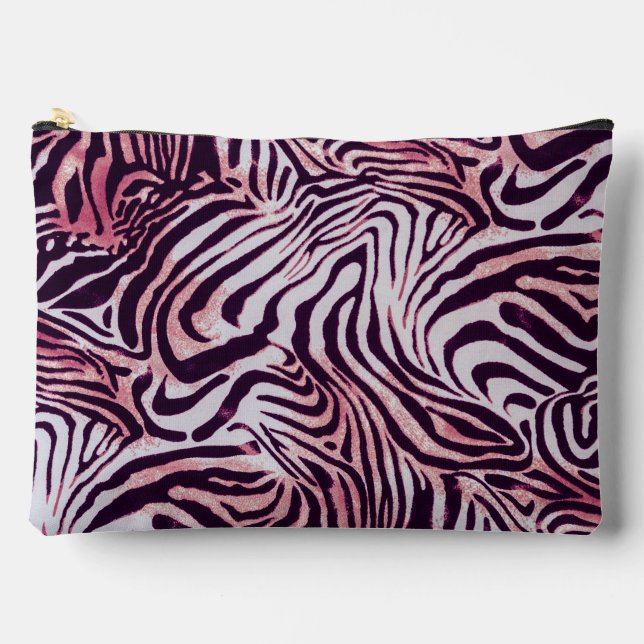 Colourful Zebra Stripes Pattern  Accessory Pouch (Front)