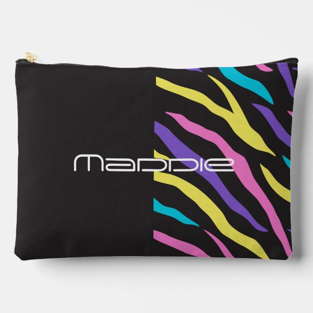 Colourful Zebra Stripes Pattern  Accessory Pouch (Front)