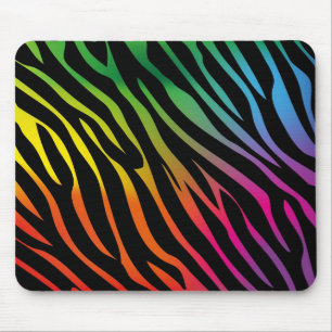 Colourful zebra texture mouse pad