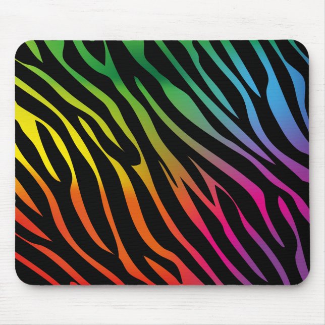 Colourful zebra texture mouse pad (Front)