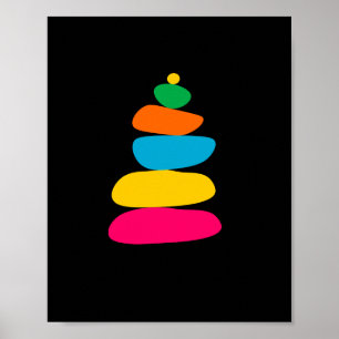 Colourful zen balance stones poster