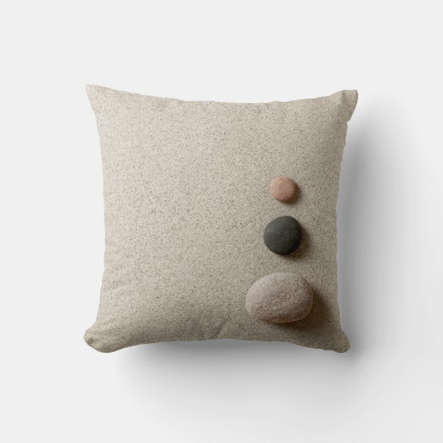 Colourful Zen Stones On Sand Background Cushion (Front)