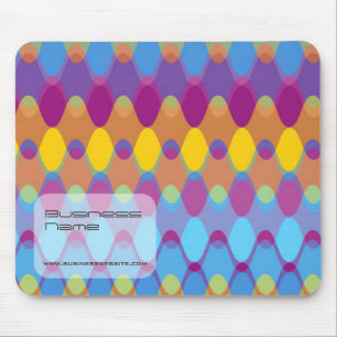 Colourful Zig Zag Waves Modern Abstract Pattern Mouse Pad