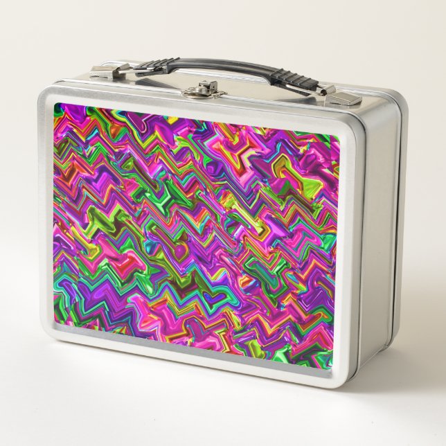 Colourful Zigzag #2 -  Metal Lunch Box (Front)