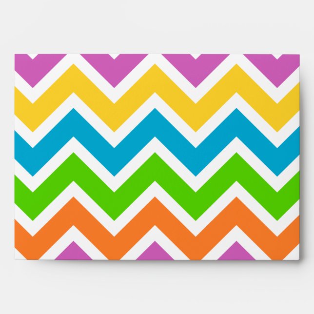 Colourful Zigzag Abstract Art Pattern Envelopes (Front)