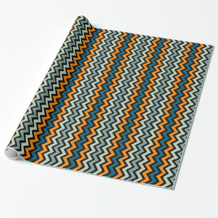 Colourful Zigzag Chevron Geometric Pattern Wrapping Paper