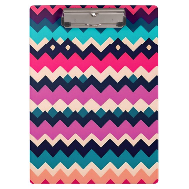 Colourful Zigzag Chevron Pattern  Clipboard (Front)