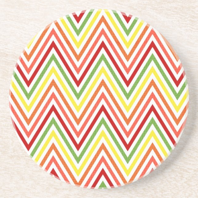 Colourful Zigzag Chevron Pattern Coaster (Front)