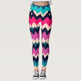 Colourful Zigzag Chevron Pattern  Leggings
